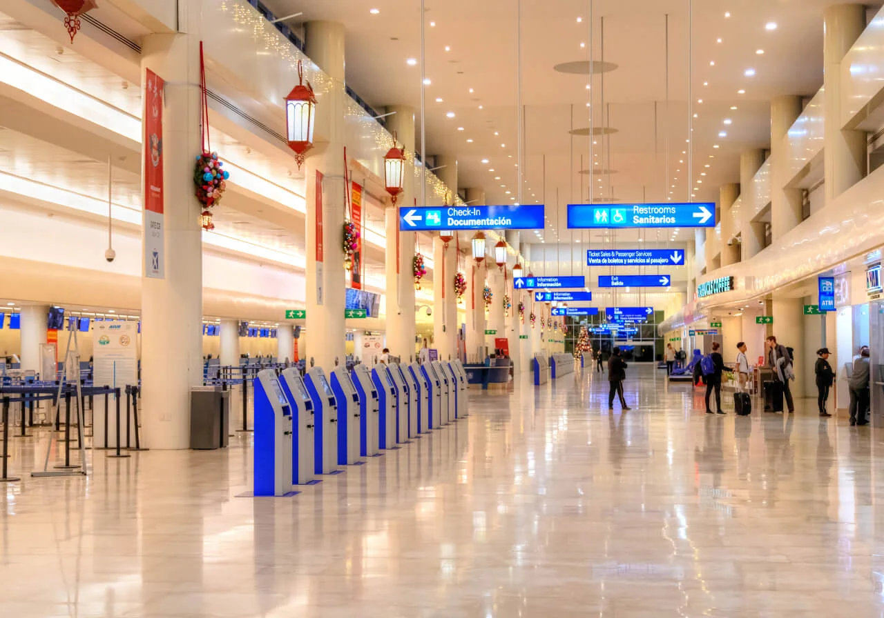 Cancun International Airport (CUN) terminals - Cancun Mexico airport arrivals and departures