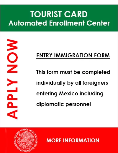 Mexico Tourist Card example, essential for Cancun Airport entry and travel requirements