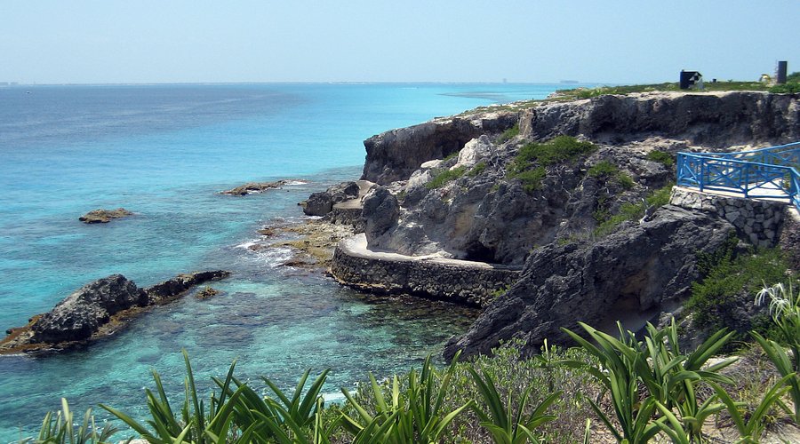 Punta Sur cliffs and ocean views in Isla Mujeres Mexico