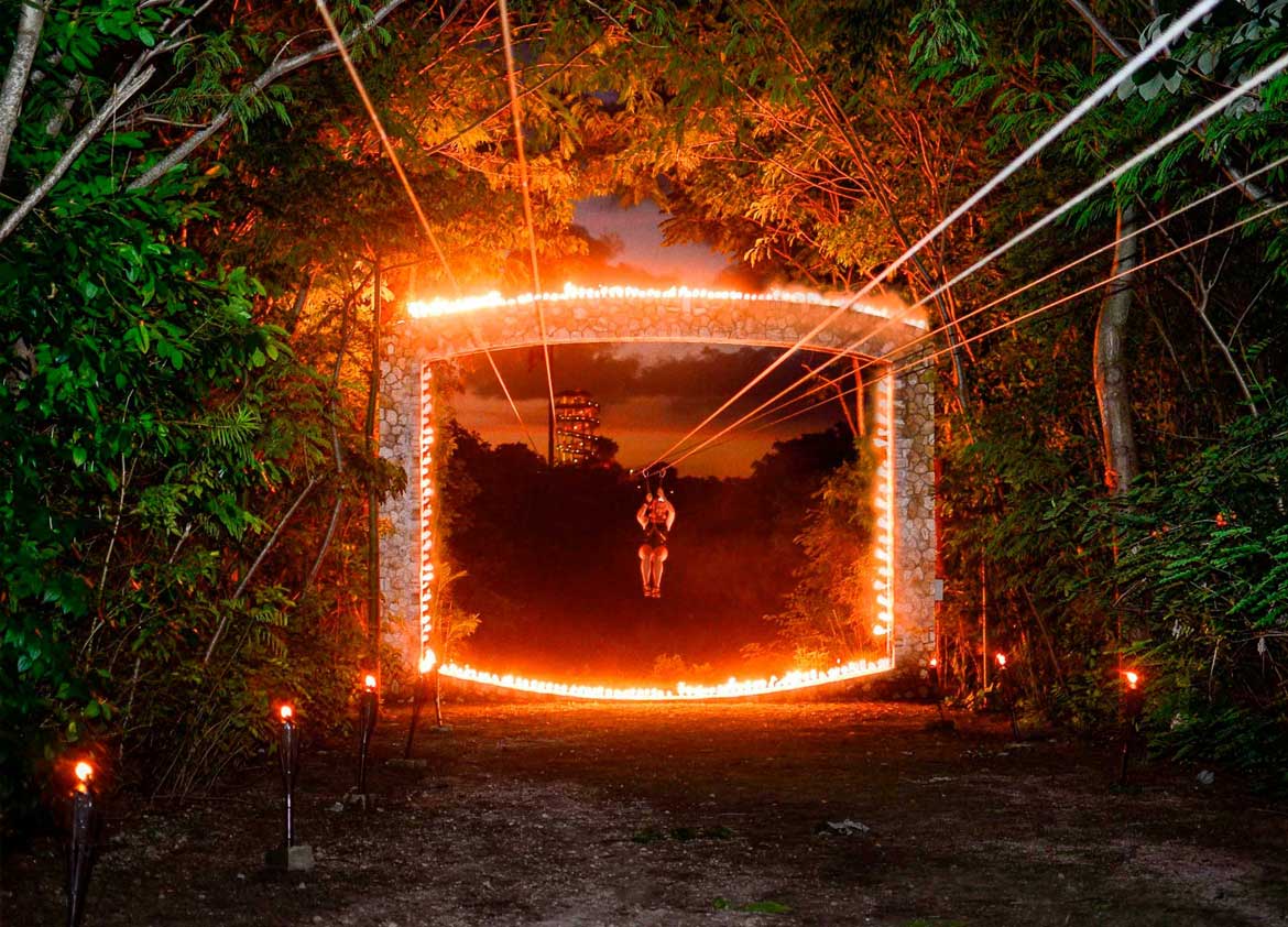 Best Cancun excursions: Xplor Fuego nighttime adventure park